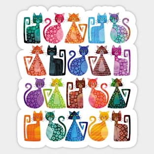 Geometricats - Bright Colours Sticker